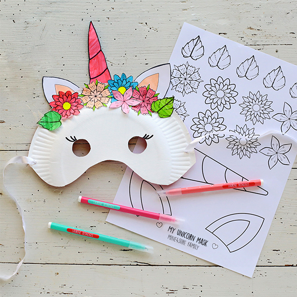 unicorn and panda masks printables mine4sures blog